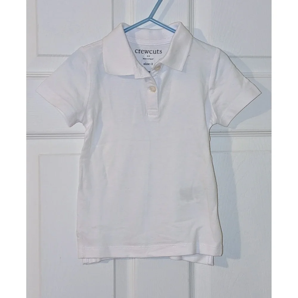 Crewcuts J Crew White Polo Shirt Size 3 Short Sleeve Casual Uniform‎ Top NWT